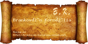 Brankován Kornélia névjegykártya